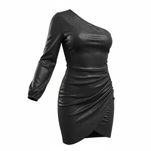 Elegant Black One-Shoulder Dress